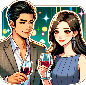女性とお酒を飲む